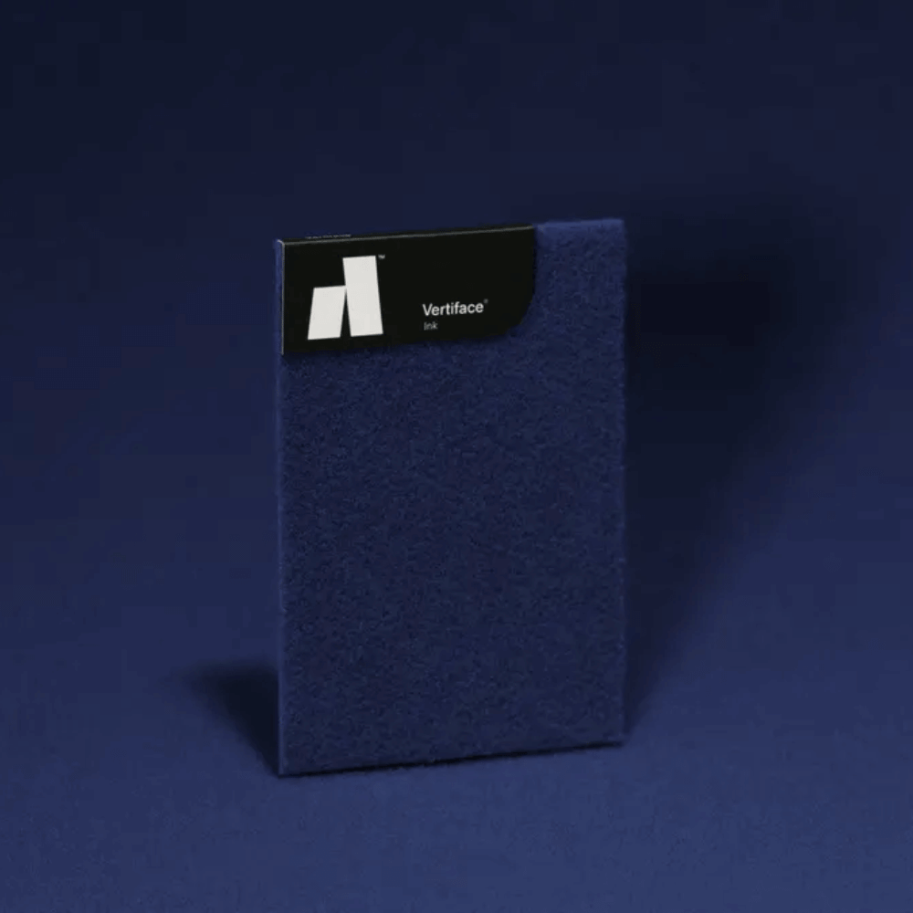 Vertiface® acoustic panel sample in ink color, showcasing its soft texture and modern design.