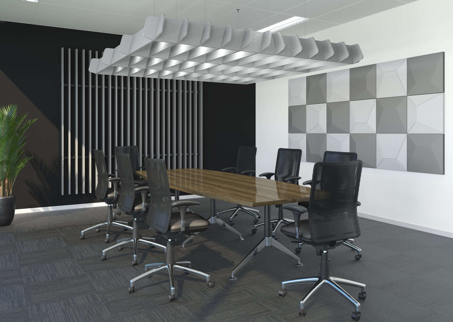 Pergola Acoustic Ceiling Raft with Integrated LED Lighting