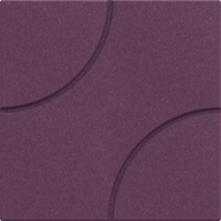 Acoustek Cavasinni acoustic tile in rich purple with unique curved design for enhanced acoustics and aesthetics.