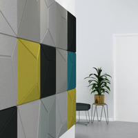Stylish Acoustek Cavasinni acoustic tiles in various colors on a modern wall, enhancing interior acoustics.