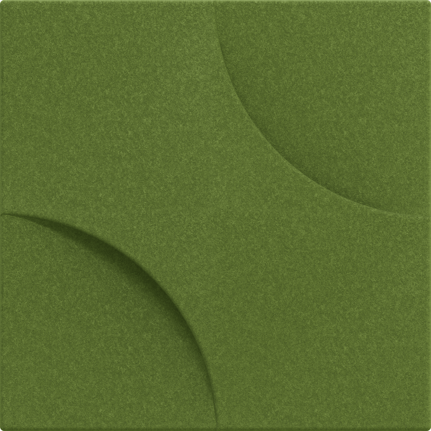 Acoustek Cavasinni Collection green acoustic wall tile with circular patterns, enhancing sound absorption and aesthetics.