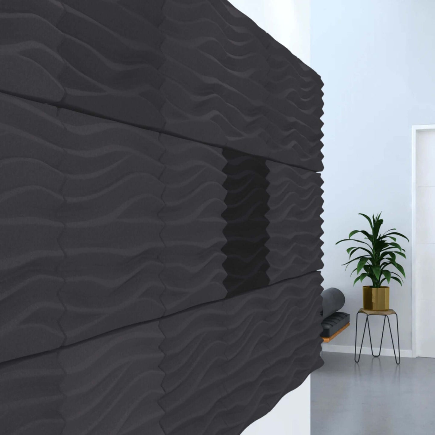 Acoustek Newport Acoustic panels on wall, showcasing modern design for effective noise reduction.