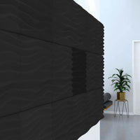 Acoustek Newport Collection acoustic wall tiles in black, enhancing sound absorption in modern interiors.
