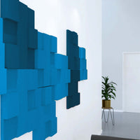 Acoustek Newport Acoustic panels in blue, enhancing aesthetics and sound absorption in a modern interior space.