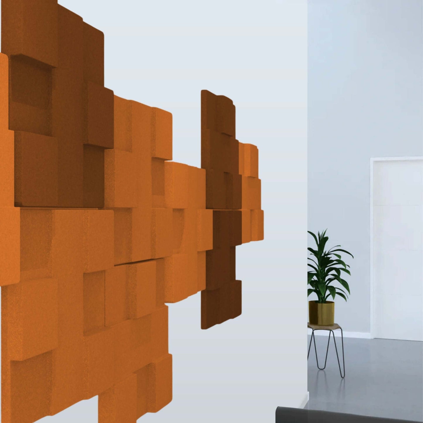 Stylish Acoustek Newport Acoustic panels showcased on a modern interior wall, enhancing aesthetics and sound absorption.