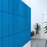 Acoustek Newport Collection blue acoustic wall tiles enhancing soundproofing in modern interior design.