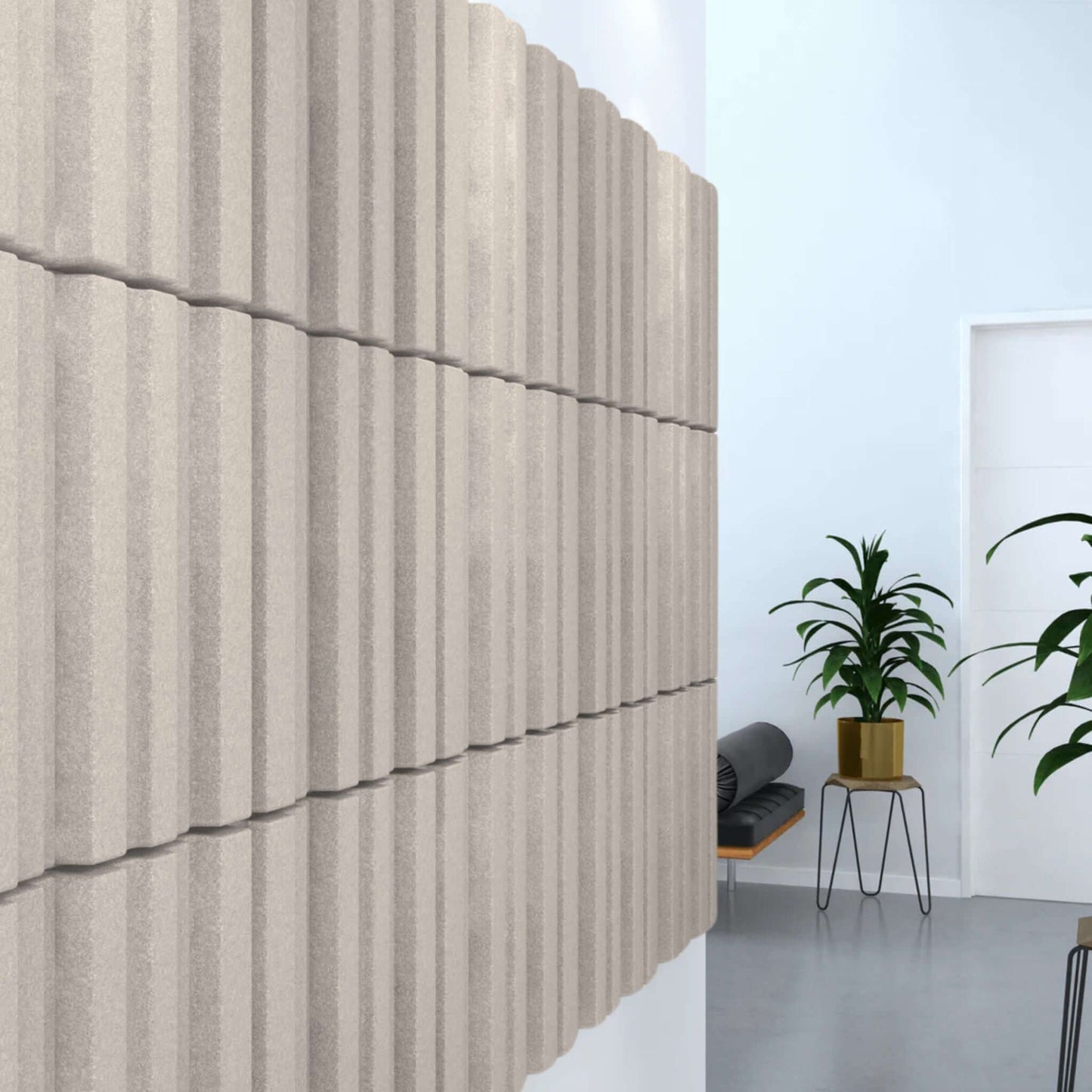 Acoustek Newport Collection acoustic wall tiles enhancing modern interior with noise reduction features