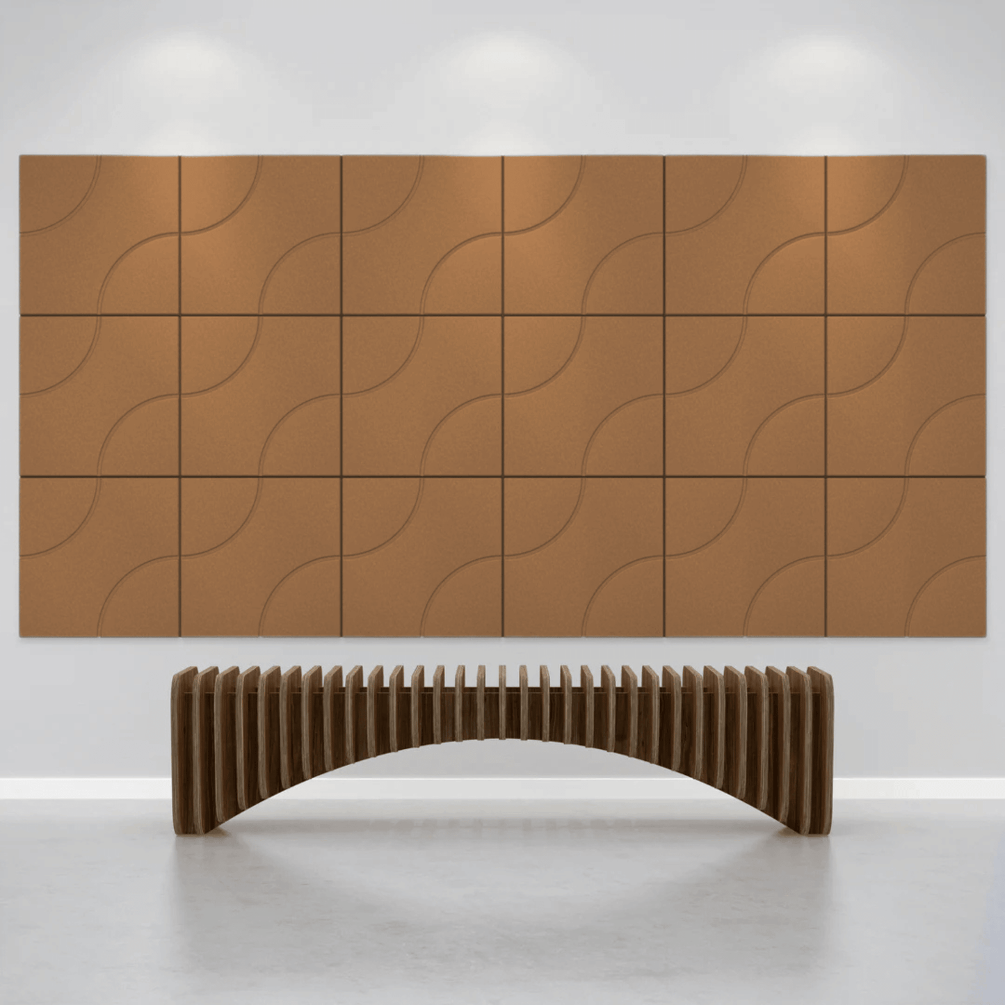 Cavasinni Collection acoustic wall tiles in a modern interior, enhancing sound quality and aesthetics.