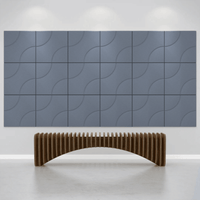 Cavasinni Collection acoustic wall tiles in blue, enhancing sound quality in modern interiors.