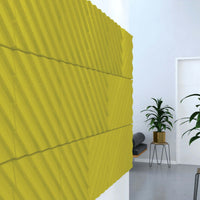 Acoustek Newport acoustic wall tiles in yellow, enhancing interior design while reducing noise in modern spaces.