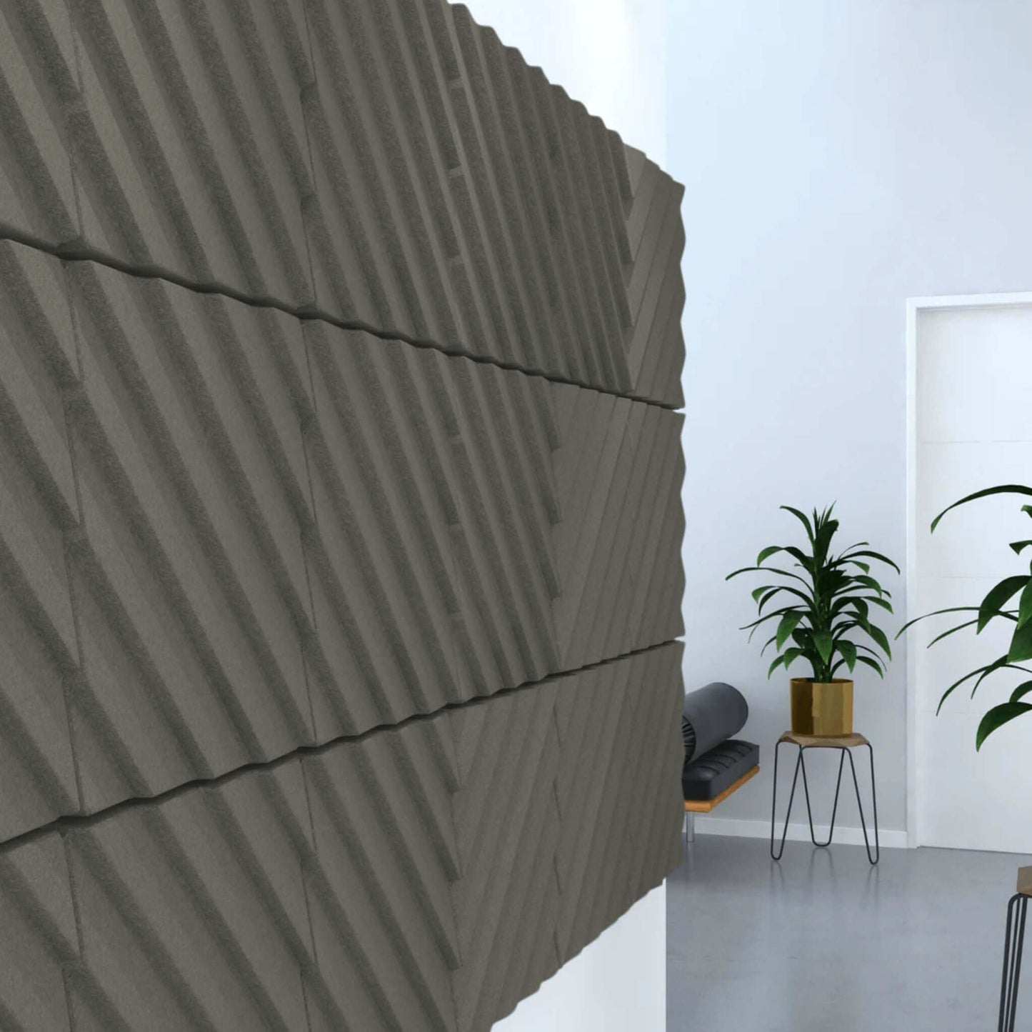 Acoustek Newport Collection acoustic wall tiles enhancing interior with stylish noise reduction features.