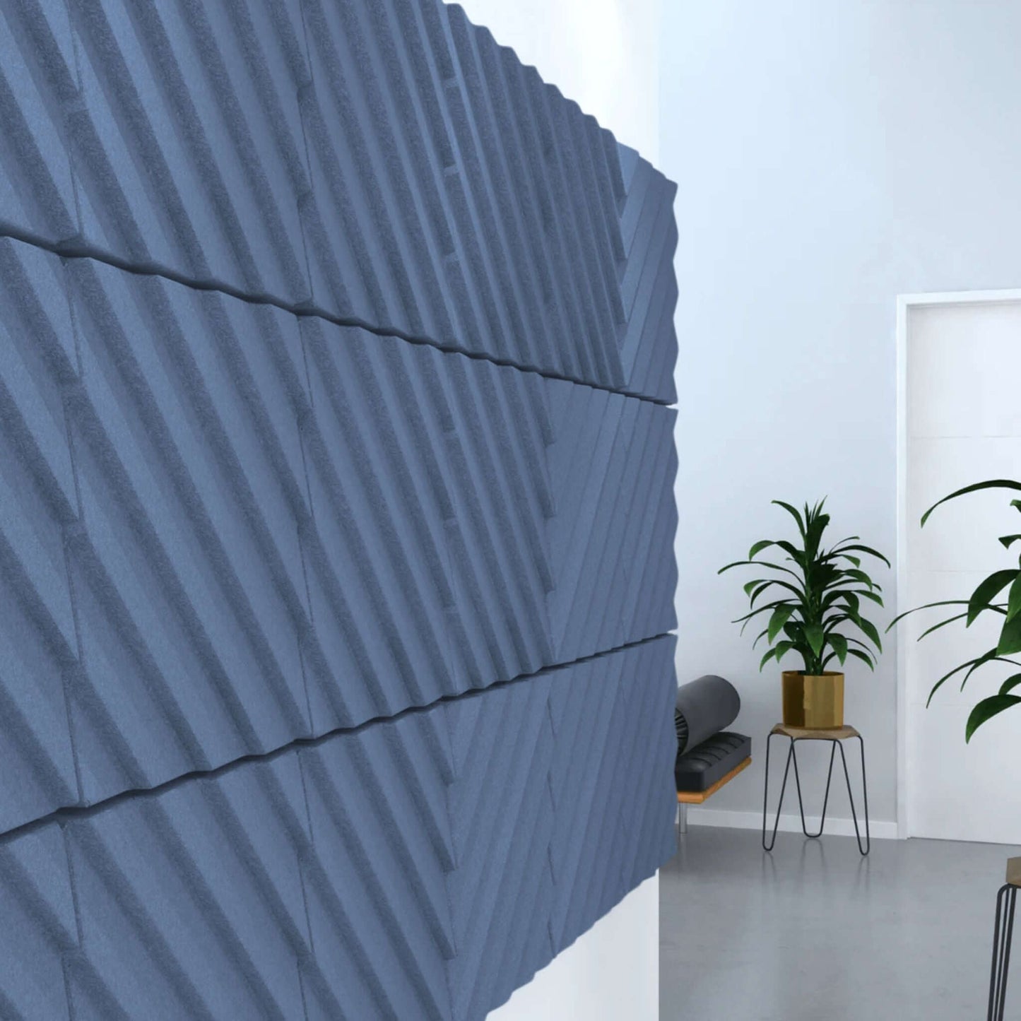 Acoustek Newport Collection acoustic wall tiles in a modern interior space, designed for noise reduction and aesthetics.