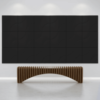Acoustek Cavasinni acoustic tiles in black, enhancing modern interiors with wave design and sound absorption features.