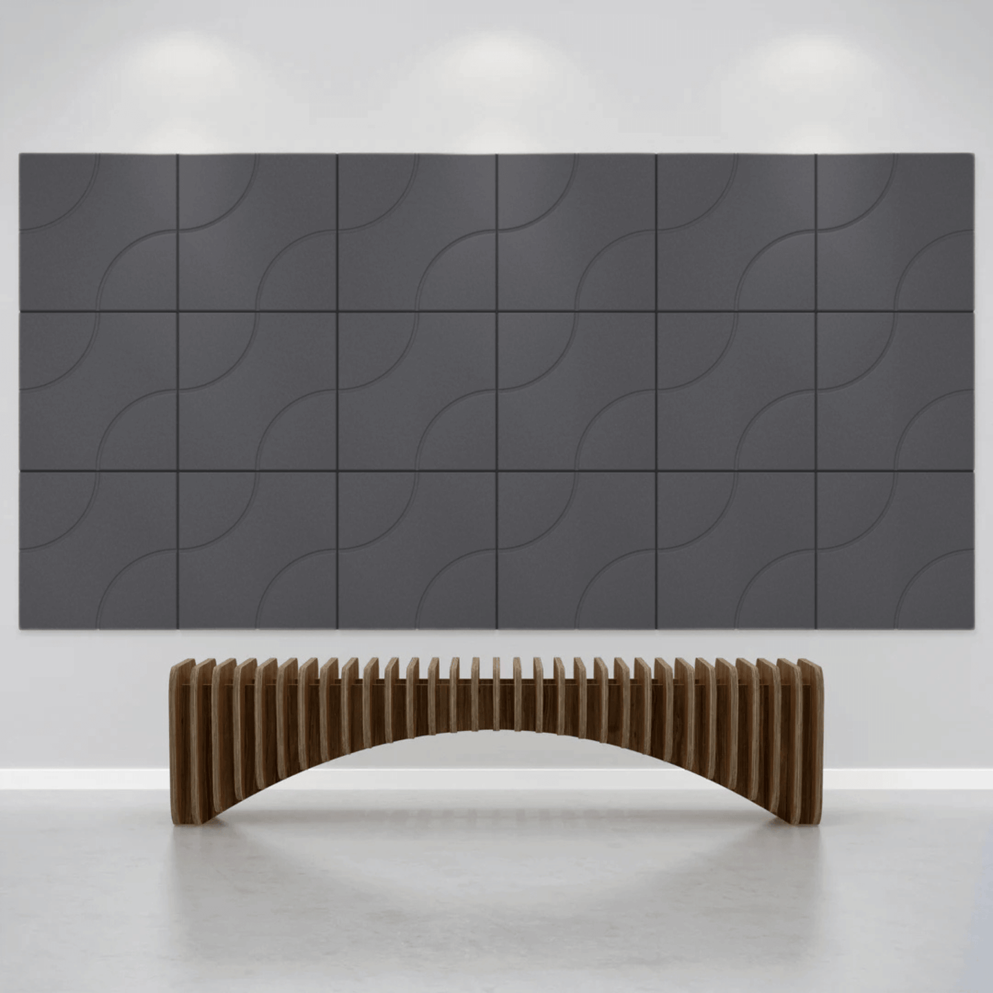 Acoustek Cavasinni Collection acoustic wall tiles in a sleek design, enhancing sound quality in modern spaces.