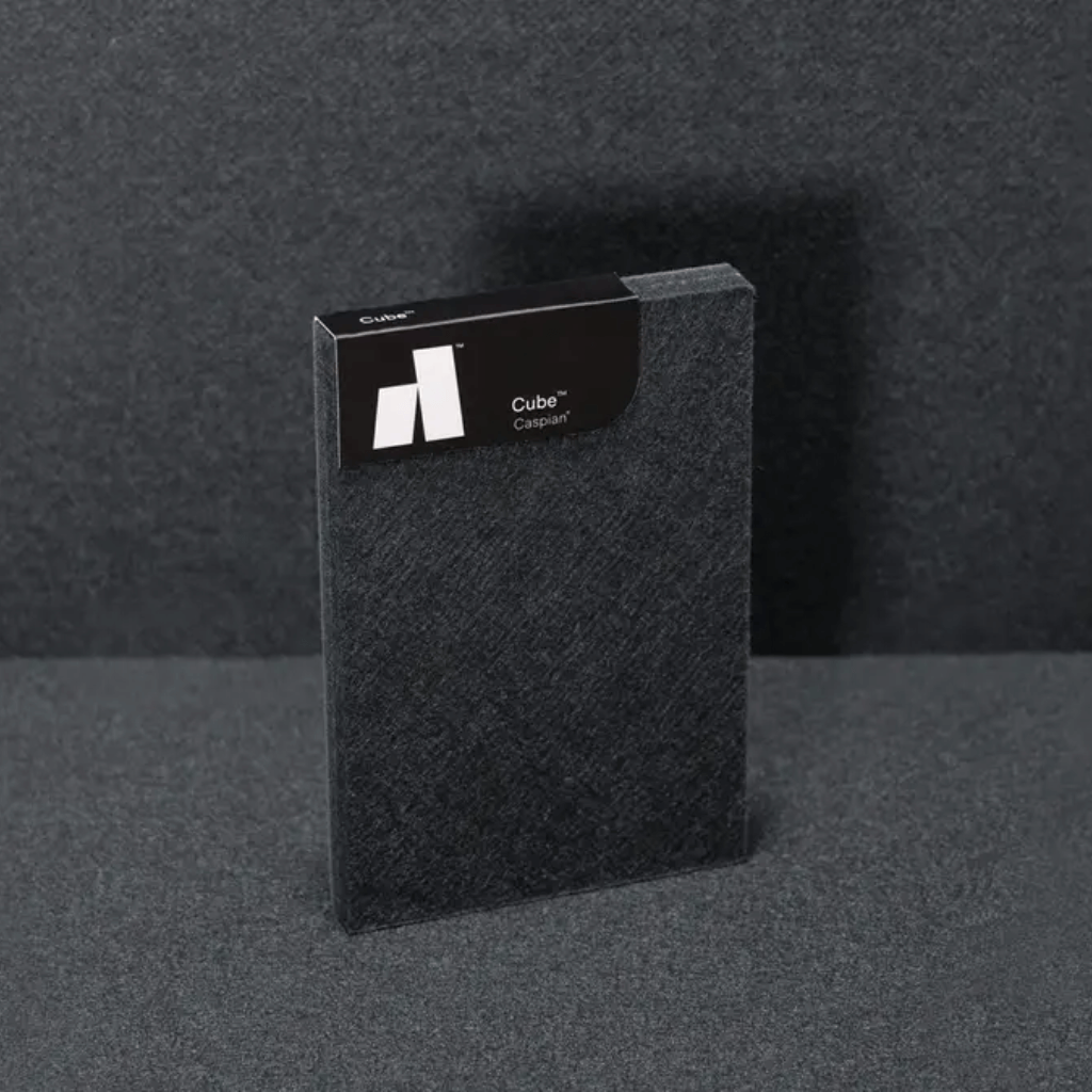 Autex Cube™ Acoustic Panels in dark color, showcasing stylish design and eco-friendly materials.