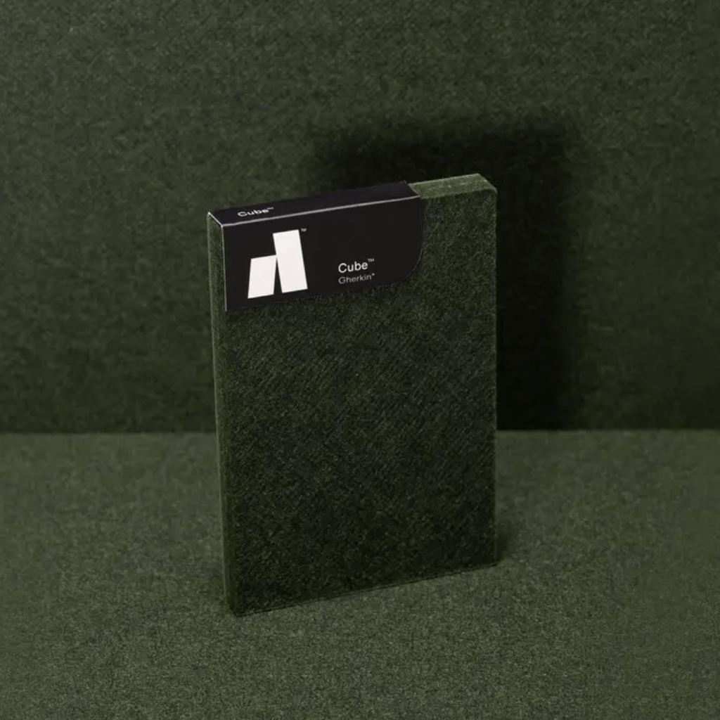 Autex Cube™ Acoustic Panel in green color, showcasing eco-friendly design and stylish aesthetics.