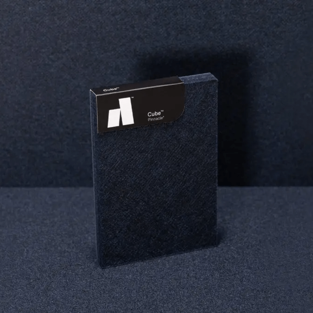 Autex Cube™ Acoustic Panel in dark fabric, showcasing eco-friendly design and stylish appeal.