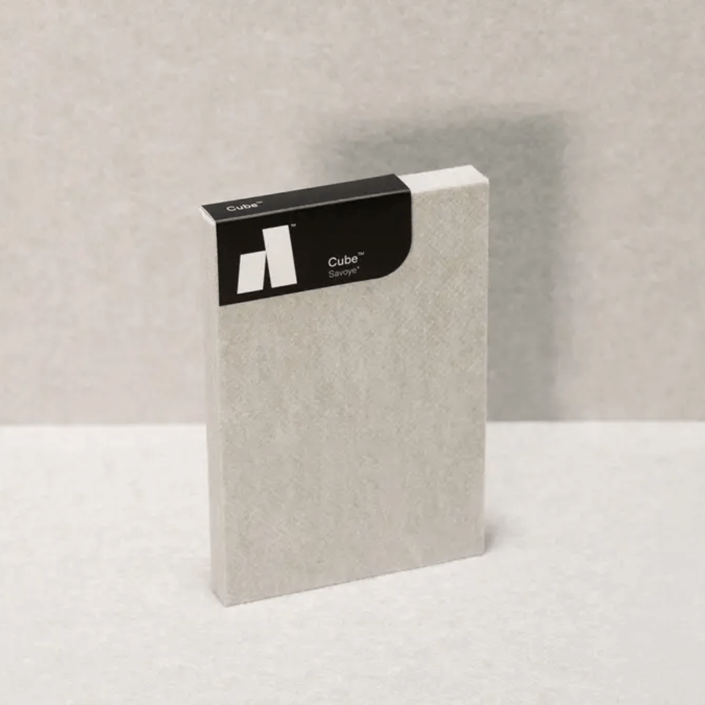 Autex Cube™ Acoustic Panels in a stylish gray design, eco-friendly, lightweight, and durable.